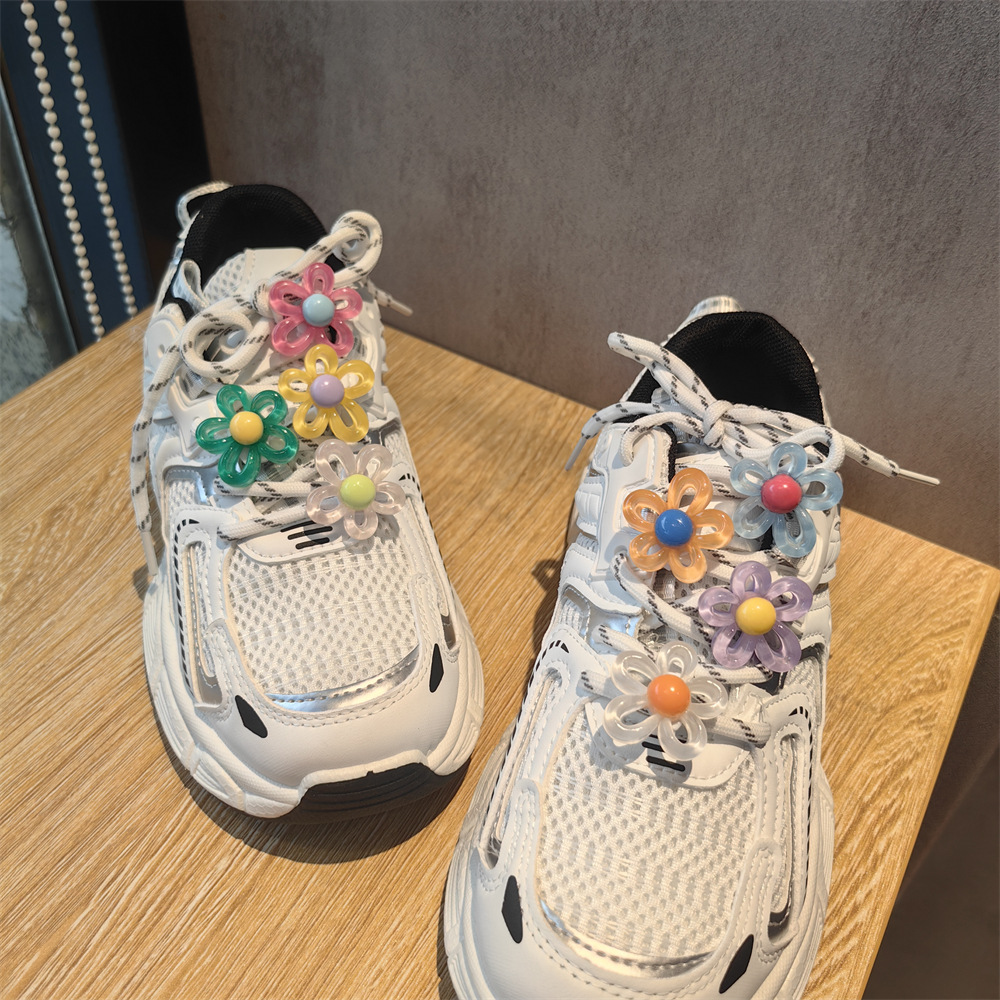 8pcs 귀여운 투명 꽃 참 장식품 운동화 용 다채로운 - Sneaker Care Accessories 리뷰 및 가격