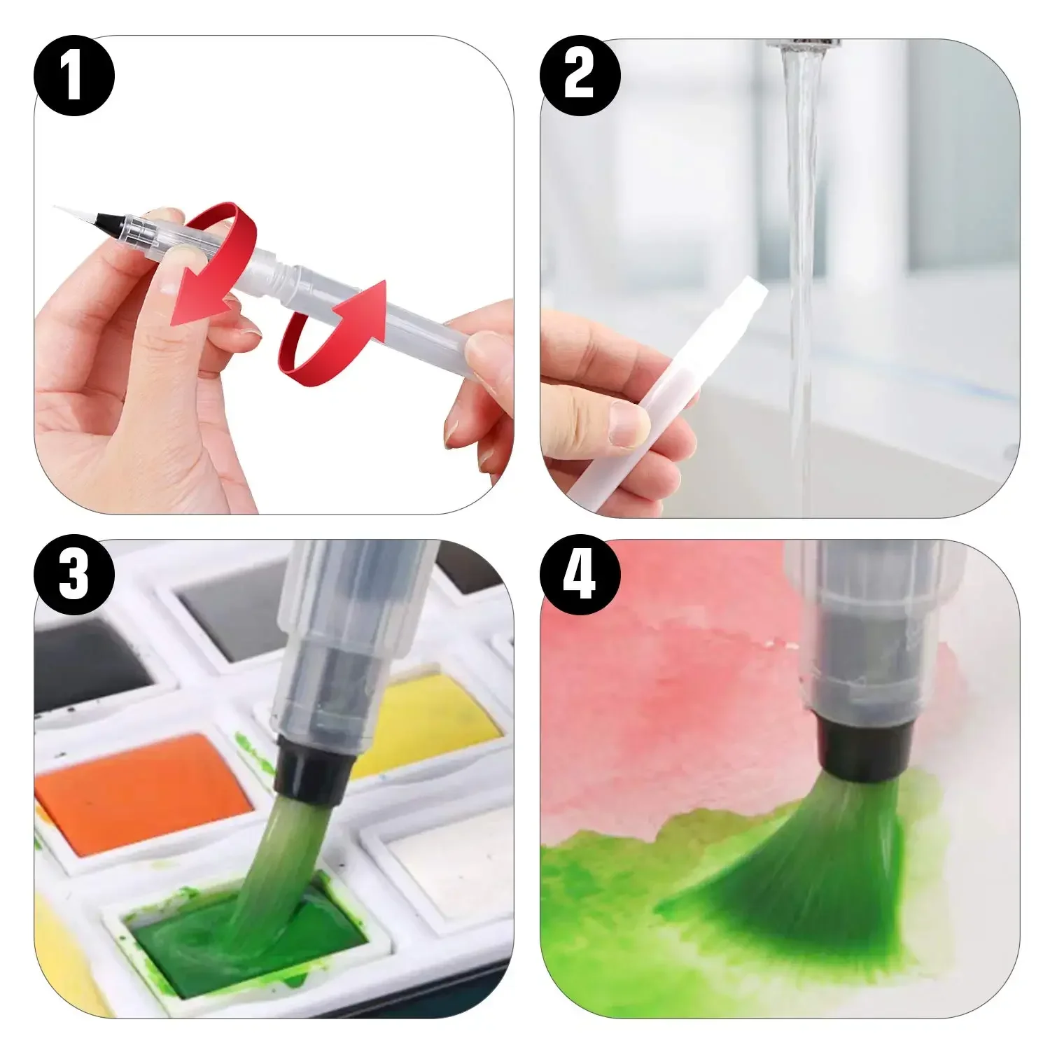 3/6 조각 수채화 브러쉬 펜 세트, 그림 마커 용 수 - Midsole Marker Paint 리뷰 및 가격